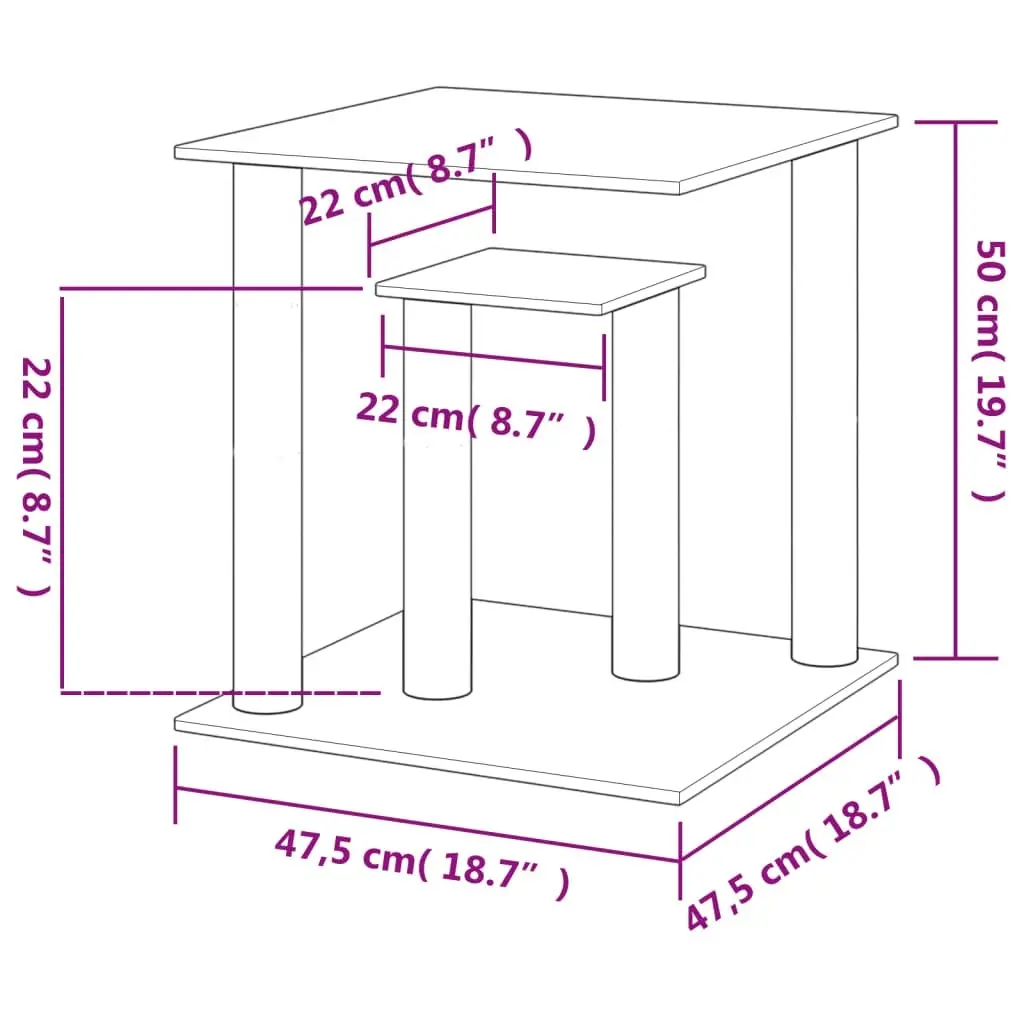 Cat Scratching Posts with Platforms Light Grey 50 cm 172044