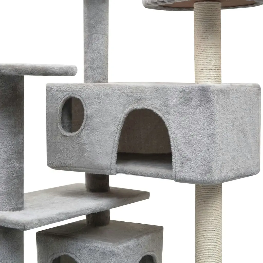 Cat Tree with Sisal Scratching Posts 125 cm Grey 170475