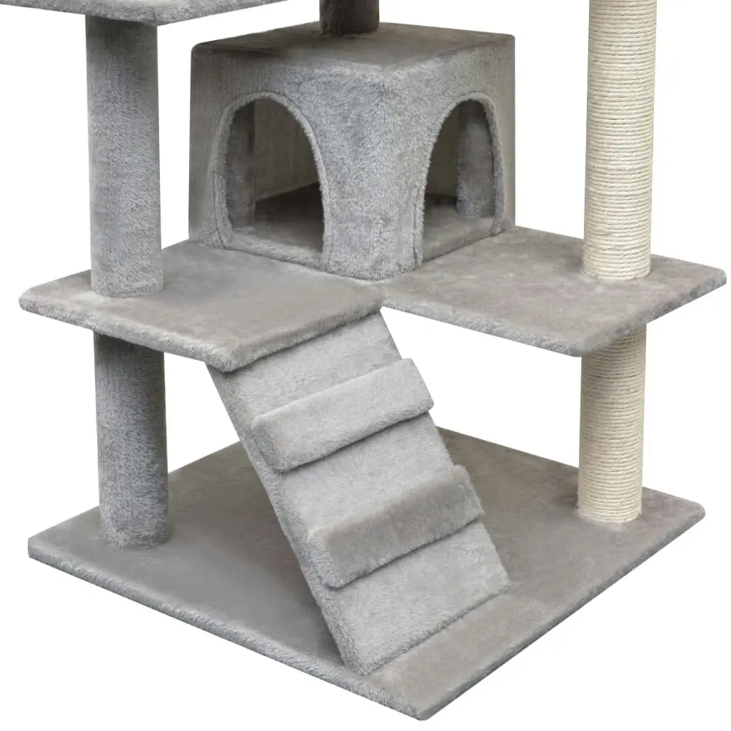 Cat Tree with Sisal Scratching Posts 125 cm Grey 170475