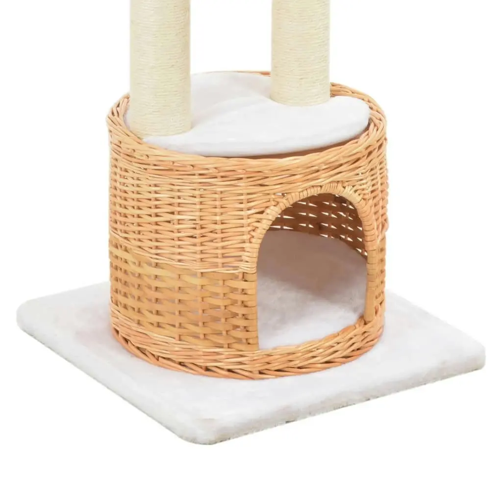 Cat Tree with Sisal Scratching Post Natural Willow Wood 170728