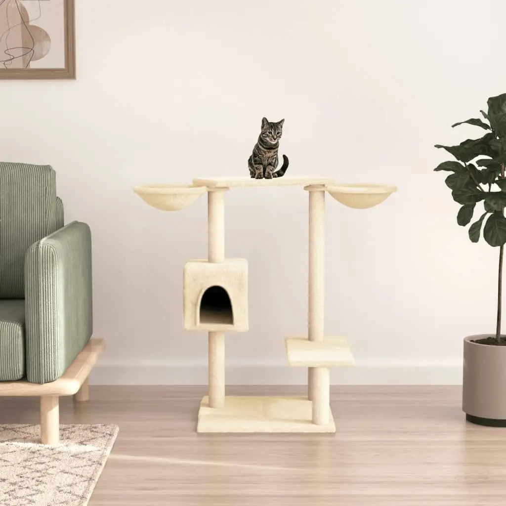 Cat Tree with Scratching Posts Cream 82 cm 171759