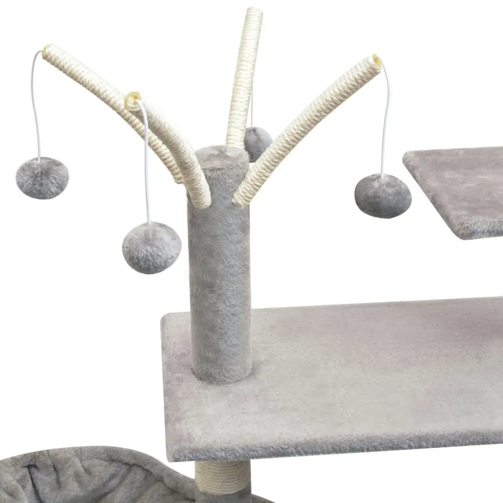 Cat Tree with Sisal Scratching Posts 125 cm Grey 170480