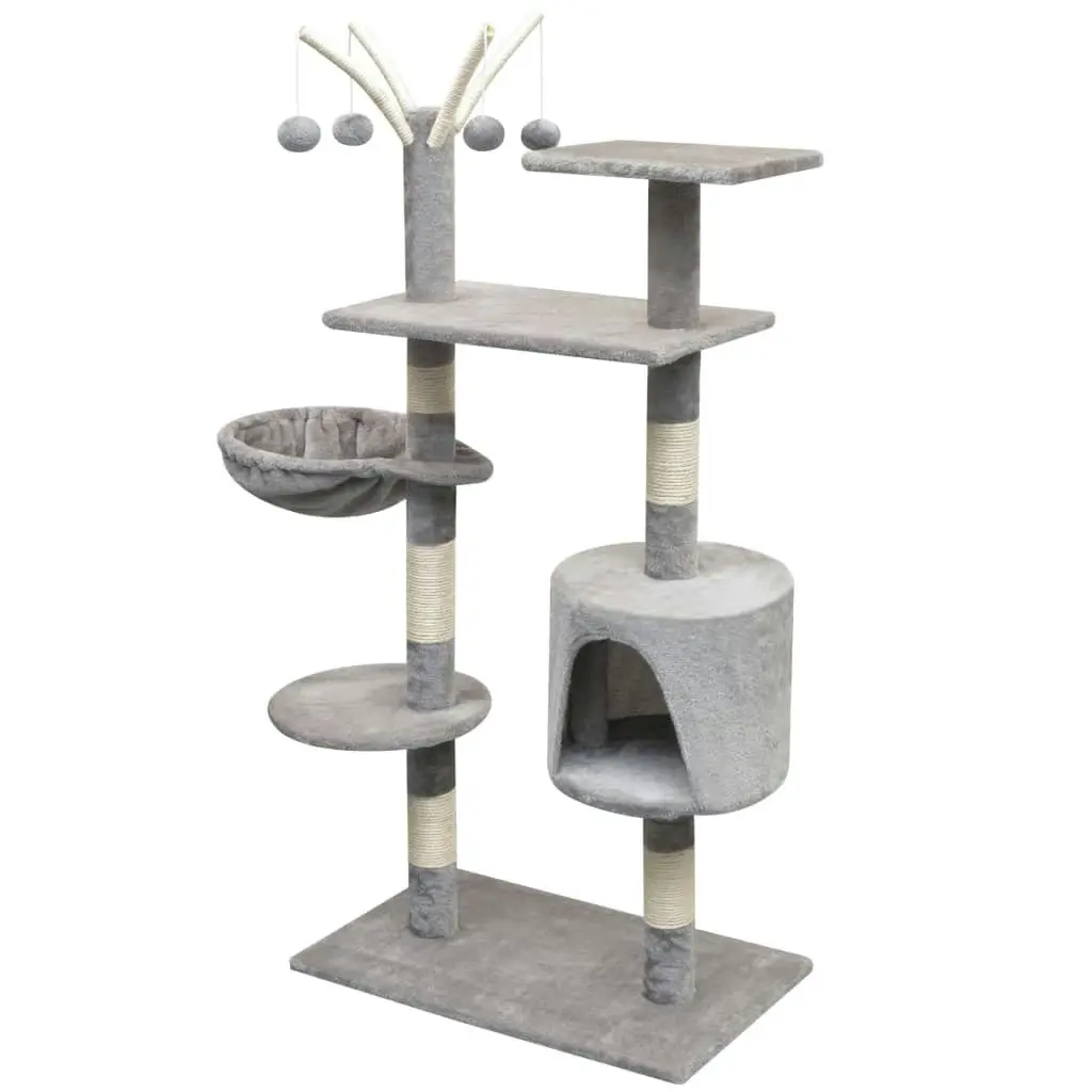 Cat Tree with Sisal Scratching Posts 125 cm Grey 170480