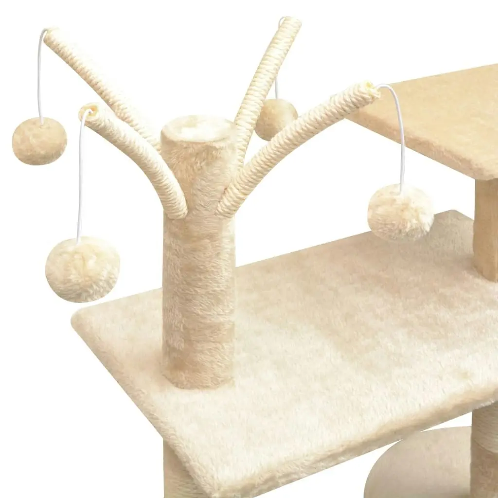 Cat Tree with Sisal Scratching Posts 125 cm Beige 170482