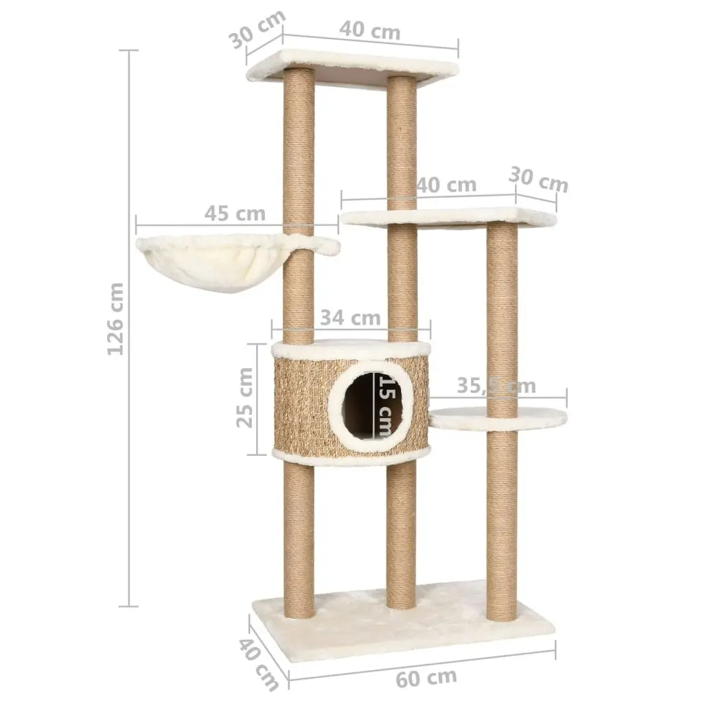 Cat Tree with Scratching Post 126cm Seagrass 170980