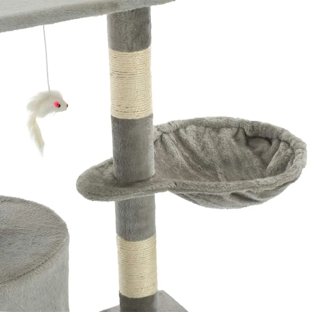 Cat Tree with Sisal Scratching Posts 138 cm Grey 170578