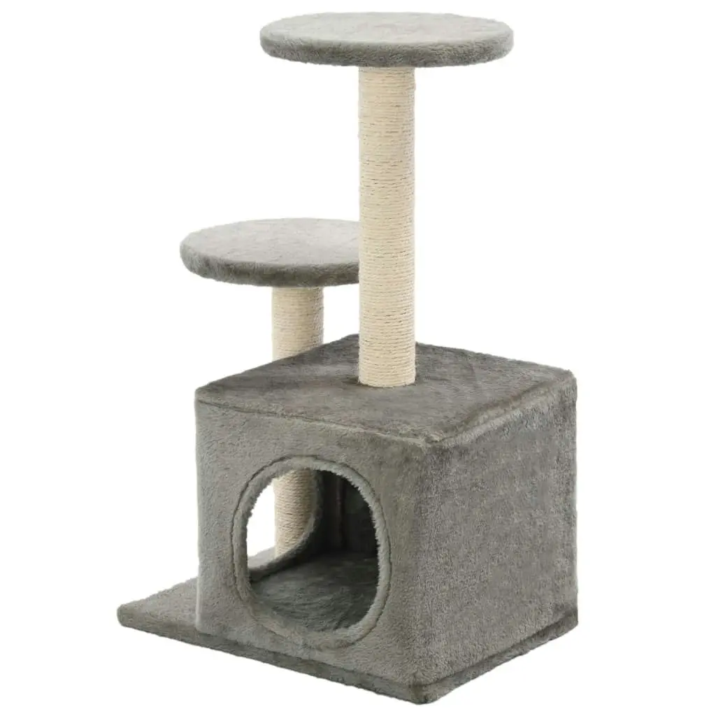 Cat Tree with Sisal Scratching Posts 60 cm Grey 170517