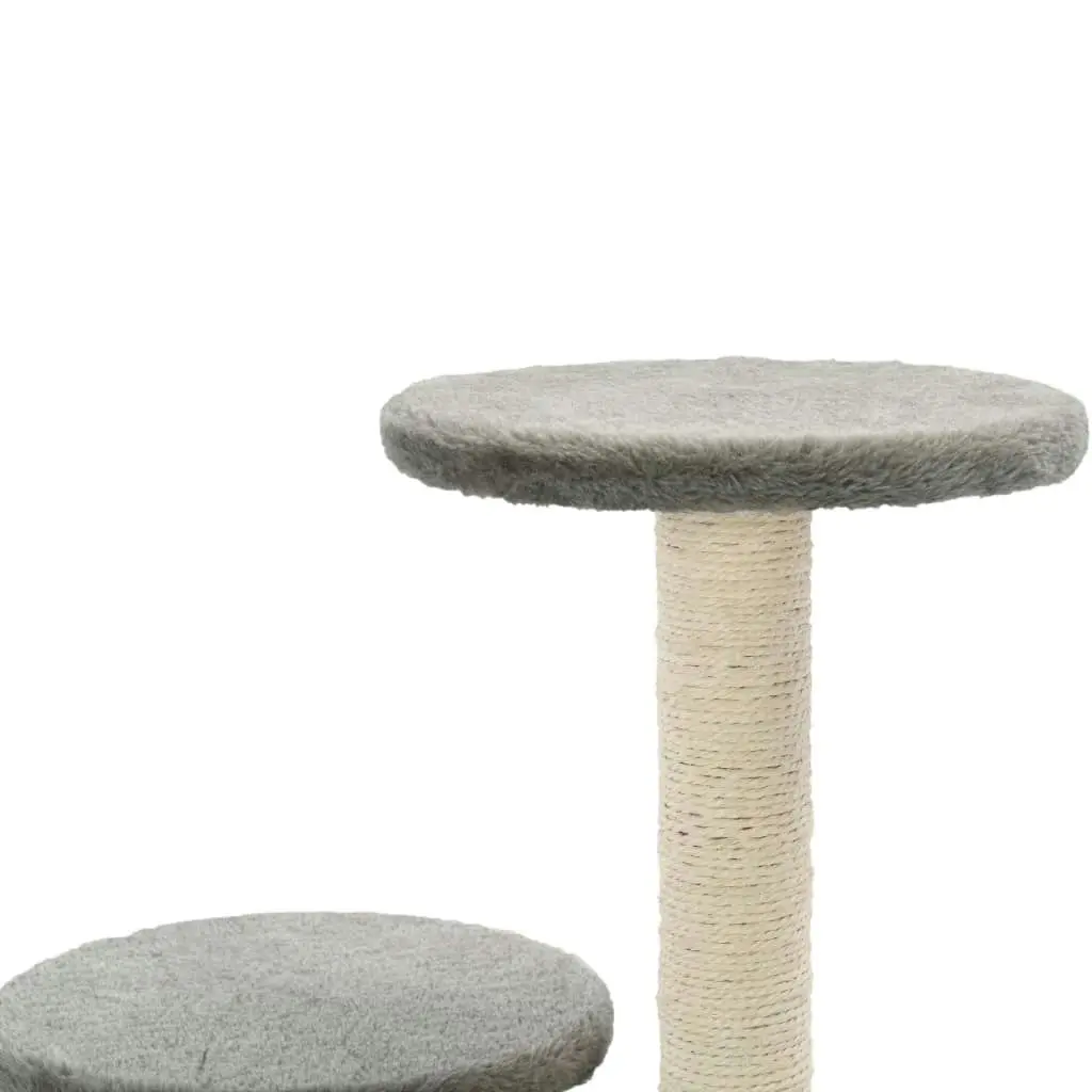 Cat Tree with Sisal Scratching Posts 60 cm Grey 170517