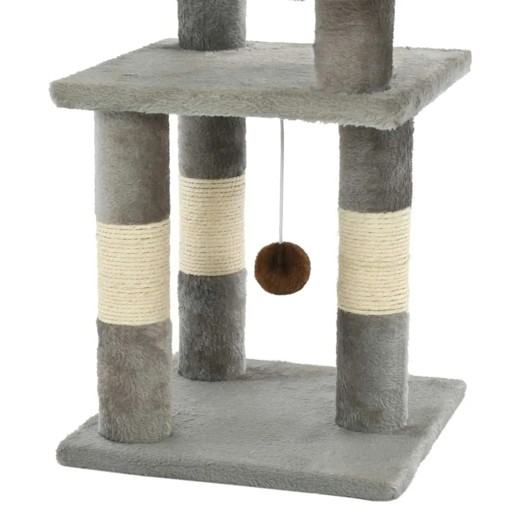 Cat Tree with Sisal Scratching Posts 65 cm Grey 170607