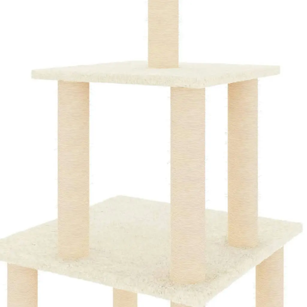 Cat Tree with Sisal Scratching Posts Cream 111 cm 171732