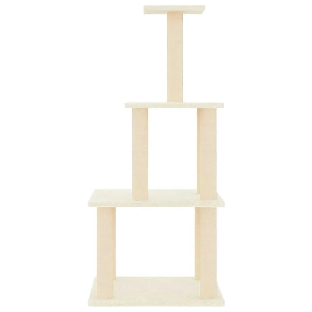 Cat Tree with Sisal Scratching Posts Cream 111 cm 171732