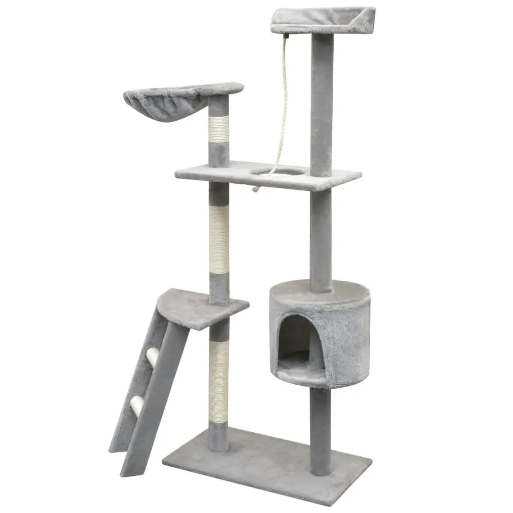 Cat Tree with Sisal Scratching Posts 150 cm Grey 170485