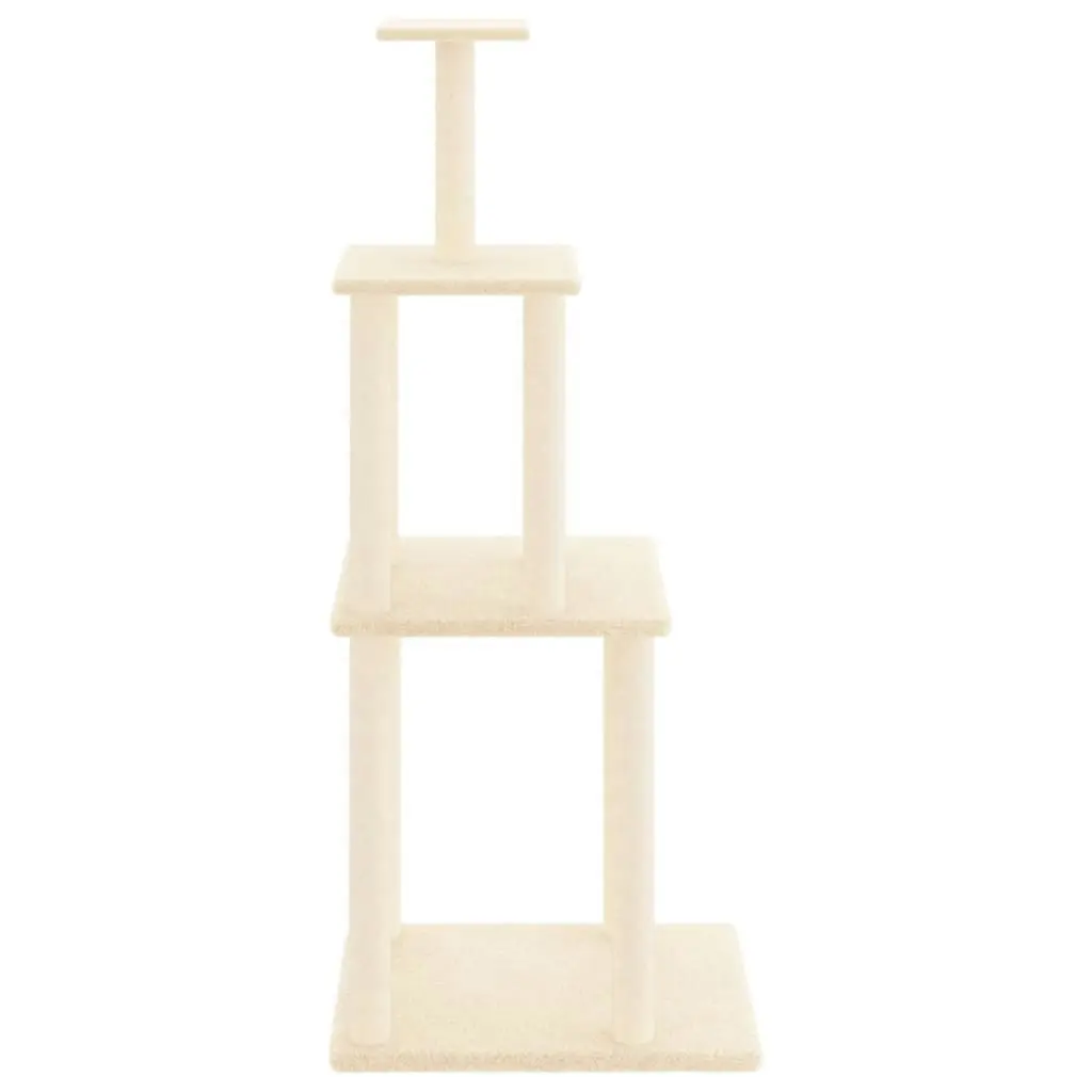 Cat Tree with Sisal Scratching Posts Cream 149 cm 171741