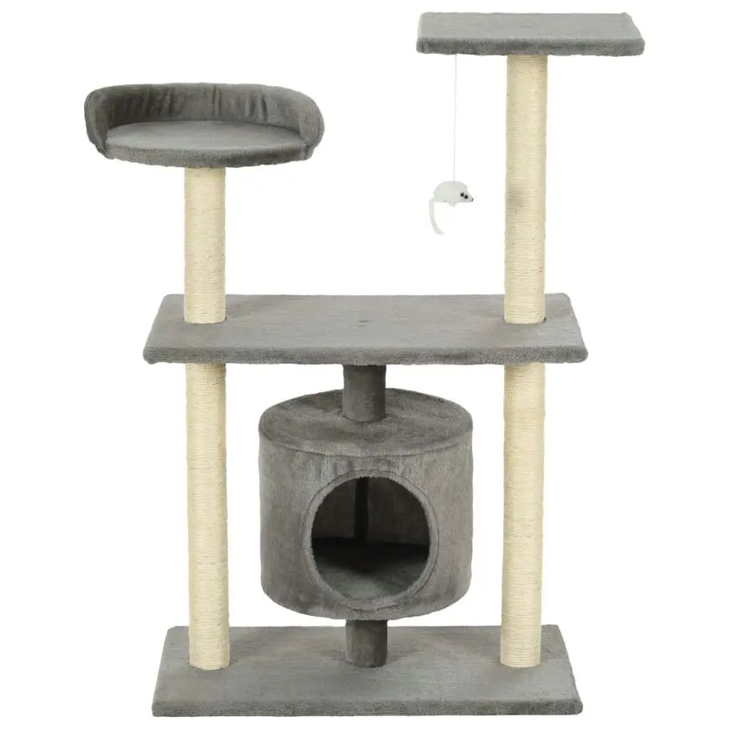 Cat Tree with Sisal Scratching Posts 95 cm Grey 170512