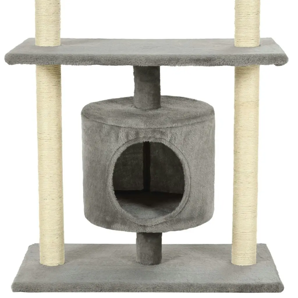 Cat Tree with Sisal Scratching Posts 95 cm Grey 170512