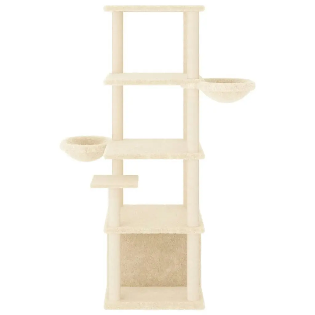 Cat Tree with Sisal Scratching Posts Cream 147 cm 171780