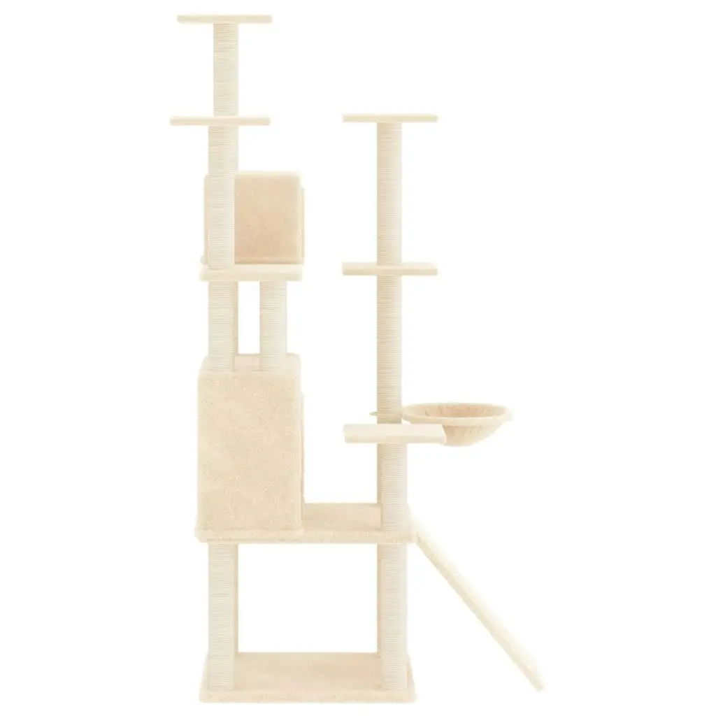 Cat Tree with Sisal Scratching Posts Cream 154 cm 171690