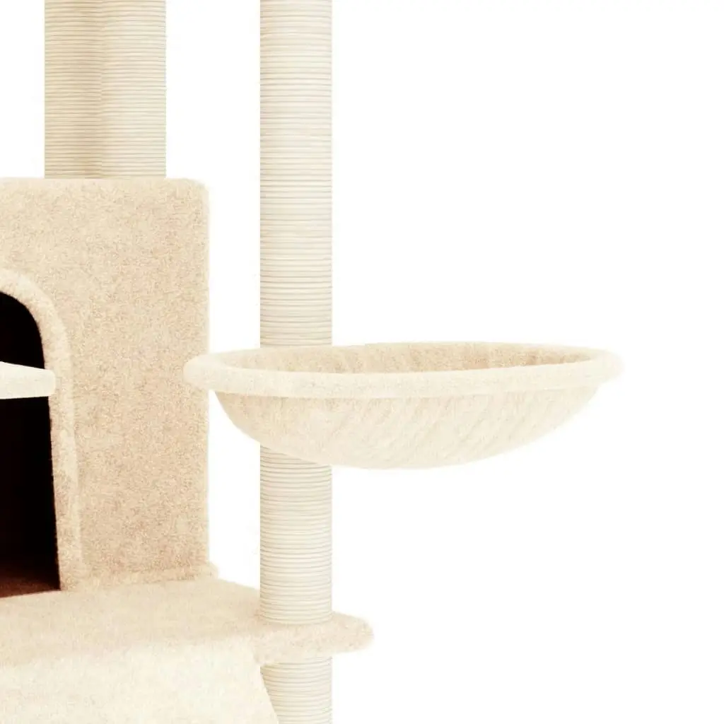 Cat Tree with Sisal Scratching Posts Cream 154 cm 171690