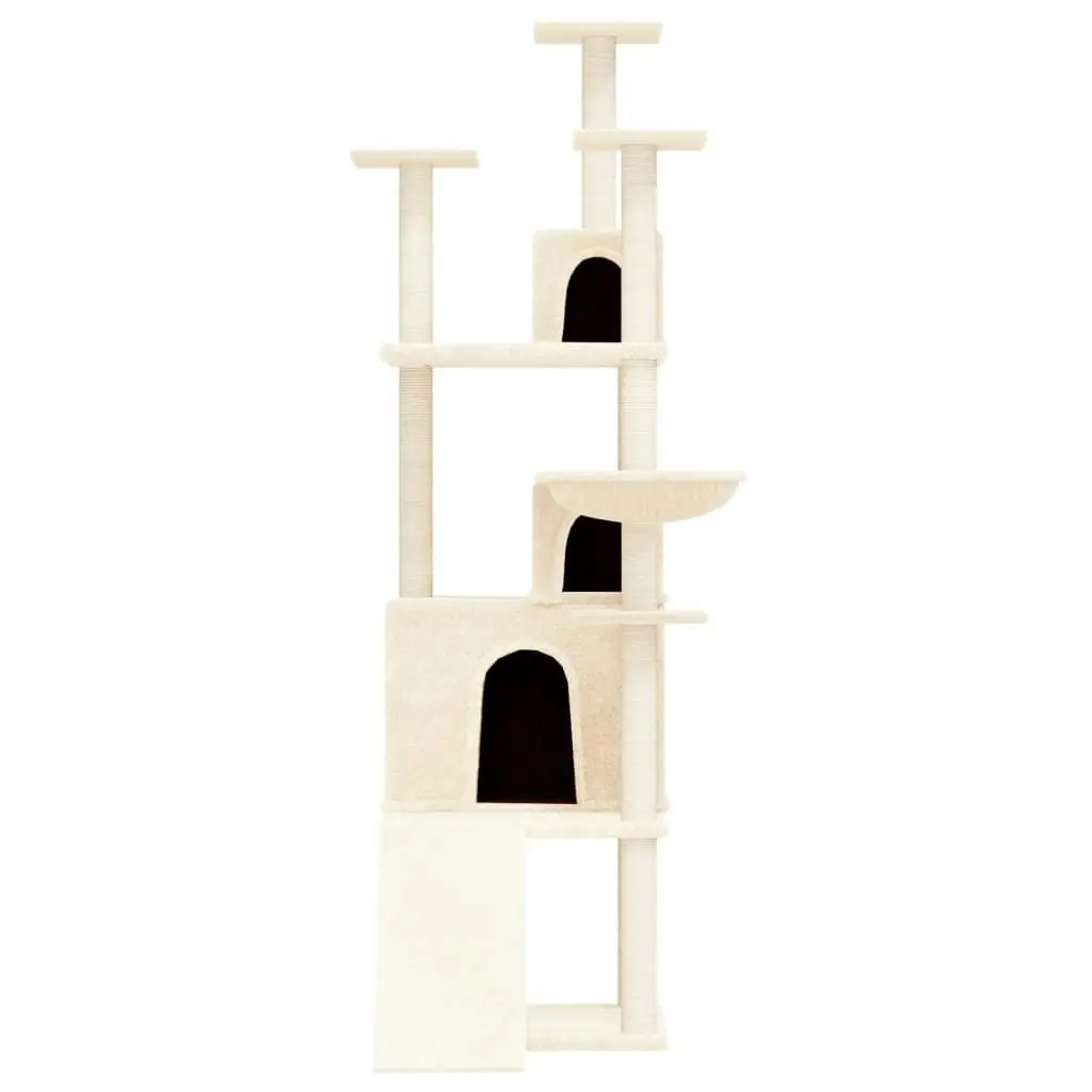 Cat Tree with Sisal Scratching Posts Cream 175 cm 171684