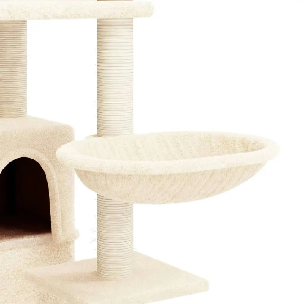 Cat Tree with Sisal Scratching Posts Cream 175 cm 171684