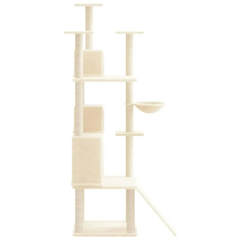 Cat Tree with Sisal Scratching Posts Cream 175 cm 171684