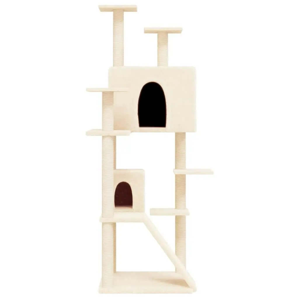 Cat Tree with Sisal Scratching Posts Cream 153 cm 171693