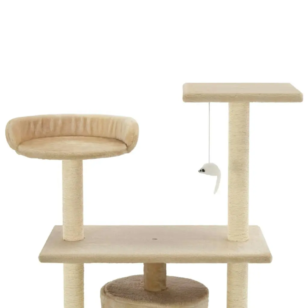 Cat Tree with Sisal Scratching Posts 95 cm Beige 170514