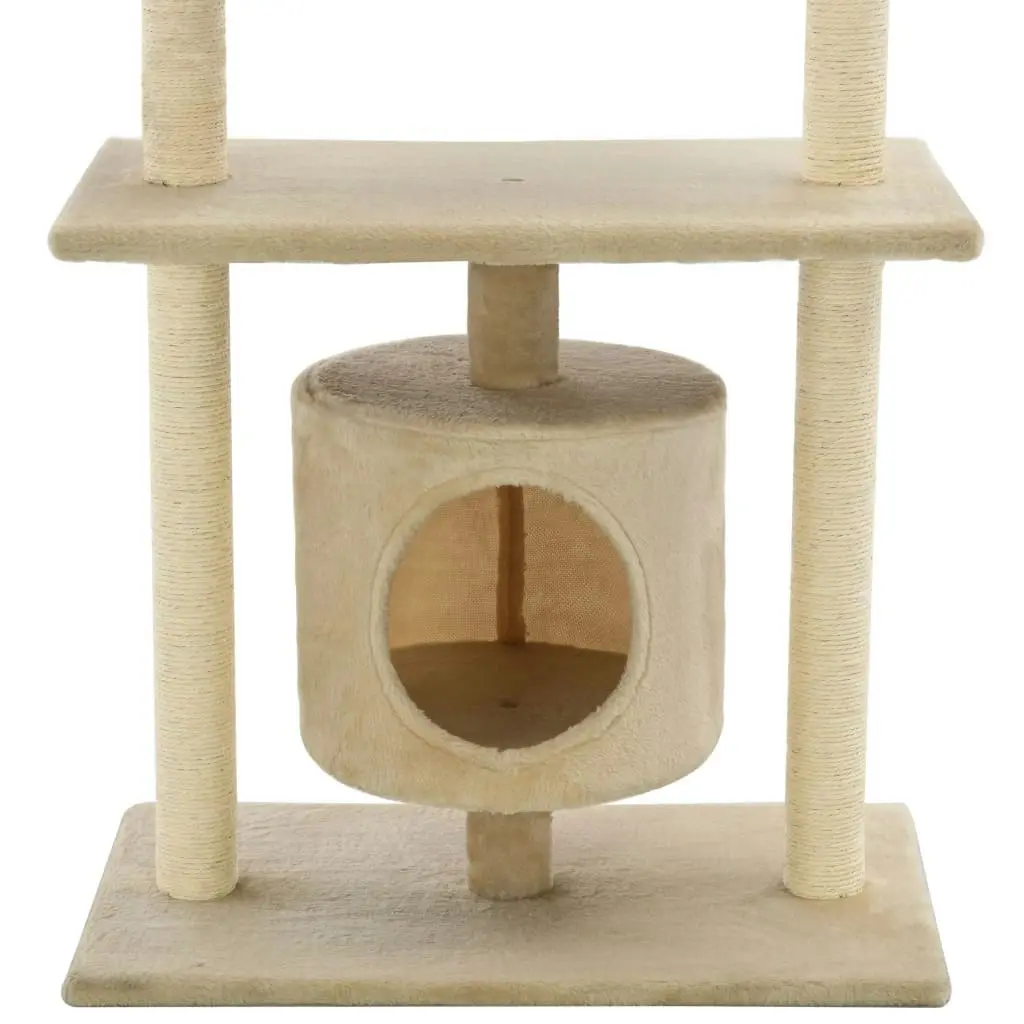 Cat Tree with Sisal Scratching Posts 95 cm Beige 170514