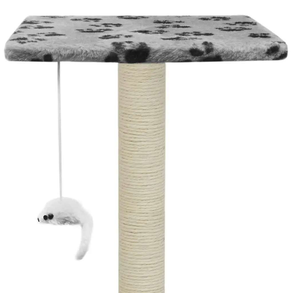 Cat Tree with Sisal Scratching Posts 95 cm Grey Paw Prints 170513