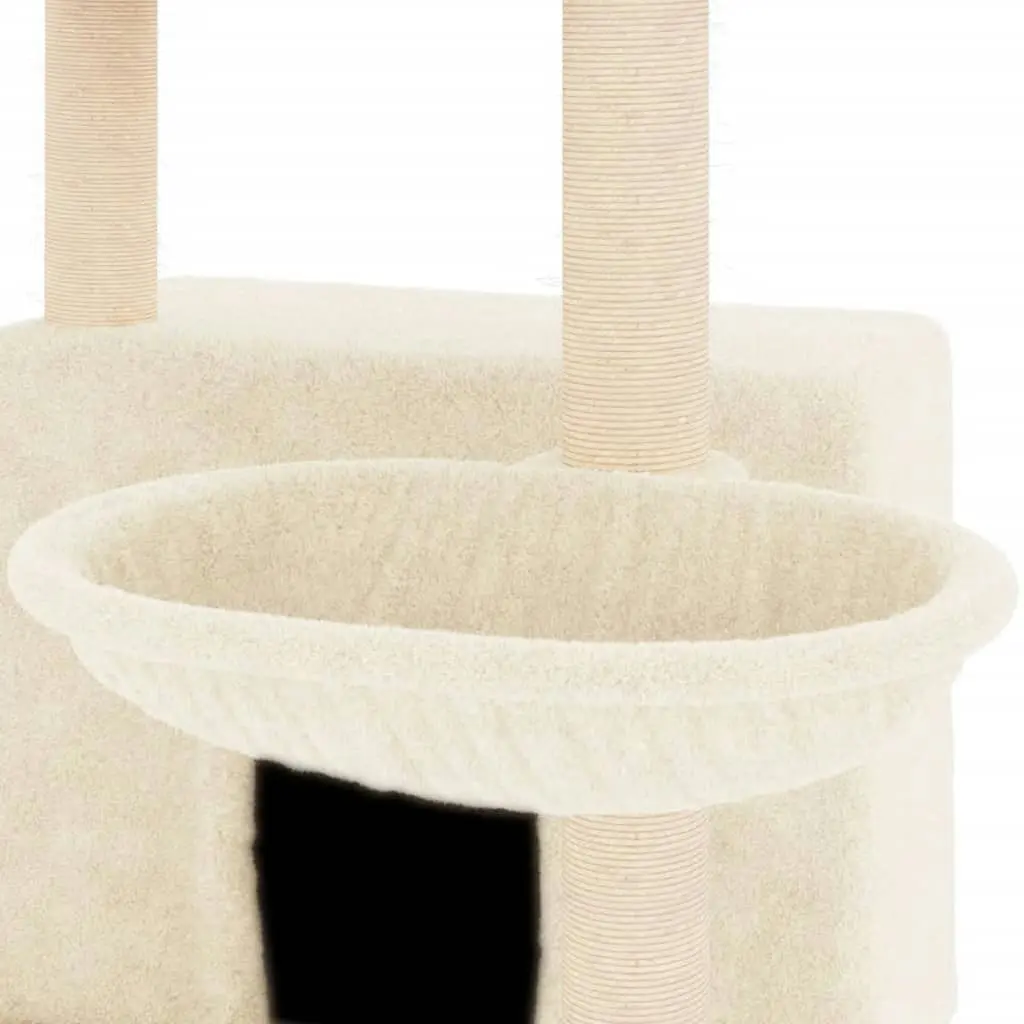 Cat Tree with Sisal Scratching Posts Cream 132 cm 171726