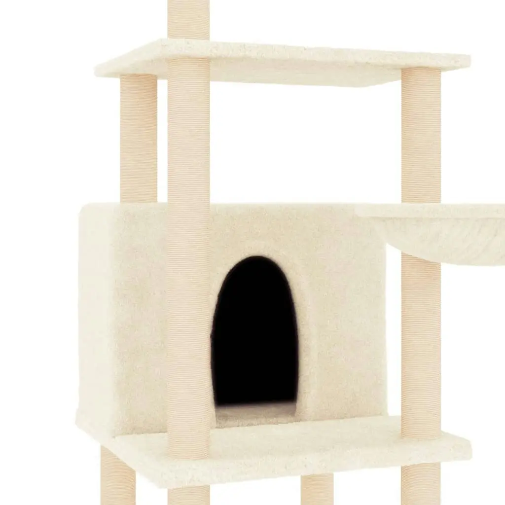 Cat Tree with Sisal Scratching Posts Cream 132 cm 171726