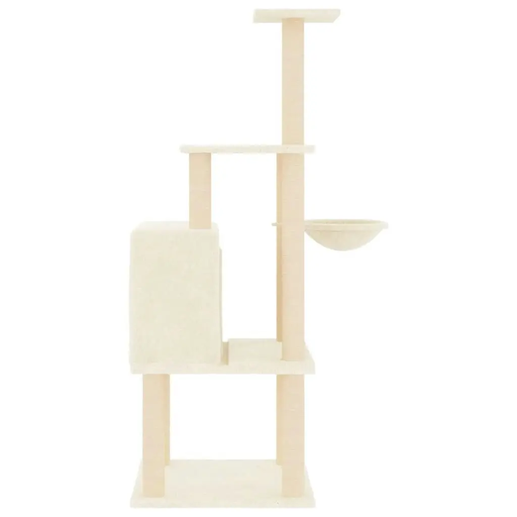 Cat Tree with Sisal Scratching Posts Cream 132 cm 171726