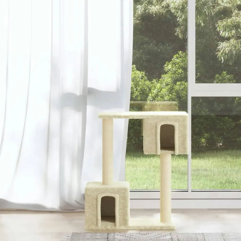 Cat Tree with Sisal Scratching Posts Cream 60 cm 171430