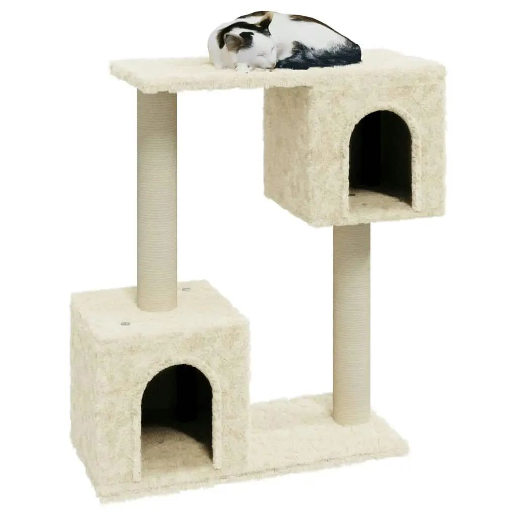 Cat Tree with Sisal Scratching Posts Cream 60 cm 171430