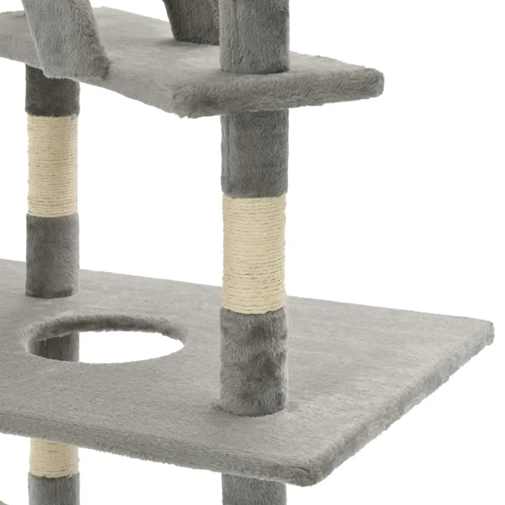 Cat Tree with Sisal Scratching Posts 230-260 cm Grey 170522