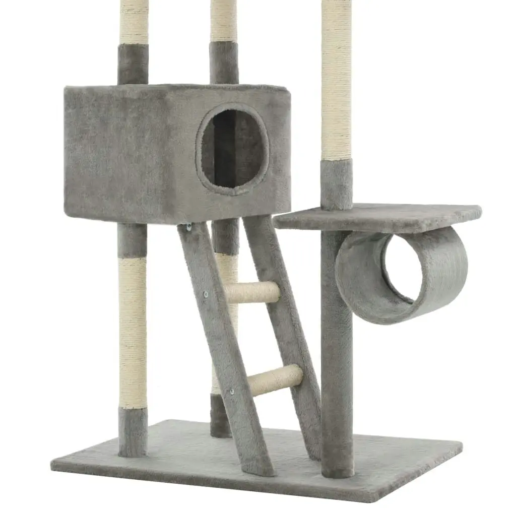 Cat Tree with Sisal Scratching Posts 230-260 cm Grey 170522