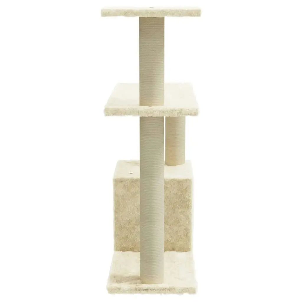 Cat Tree with Sisal Scratching Posts Cream 70 cm 171433