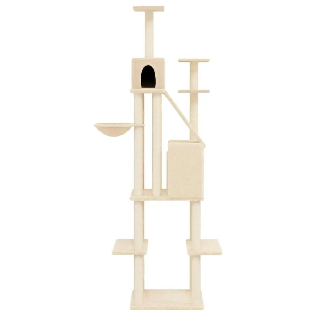 Cat Tree with Sisal Scratching Posts Cream 201 cm 171642