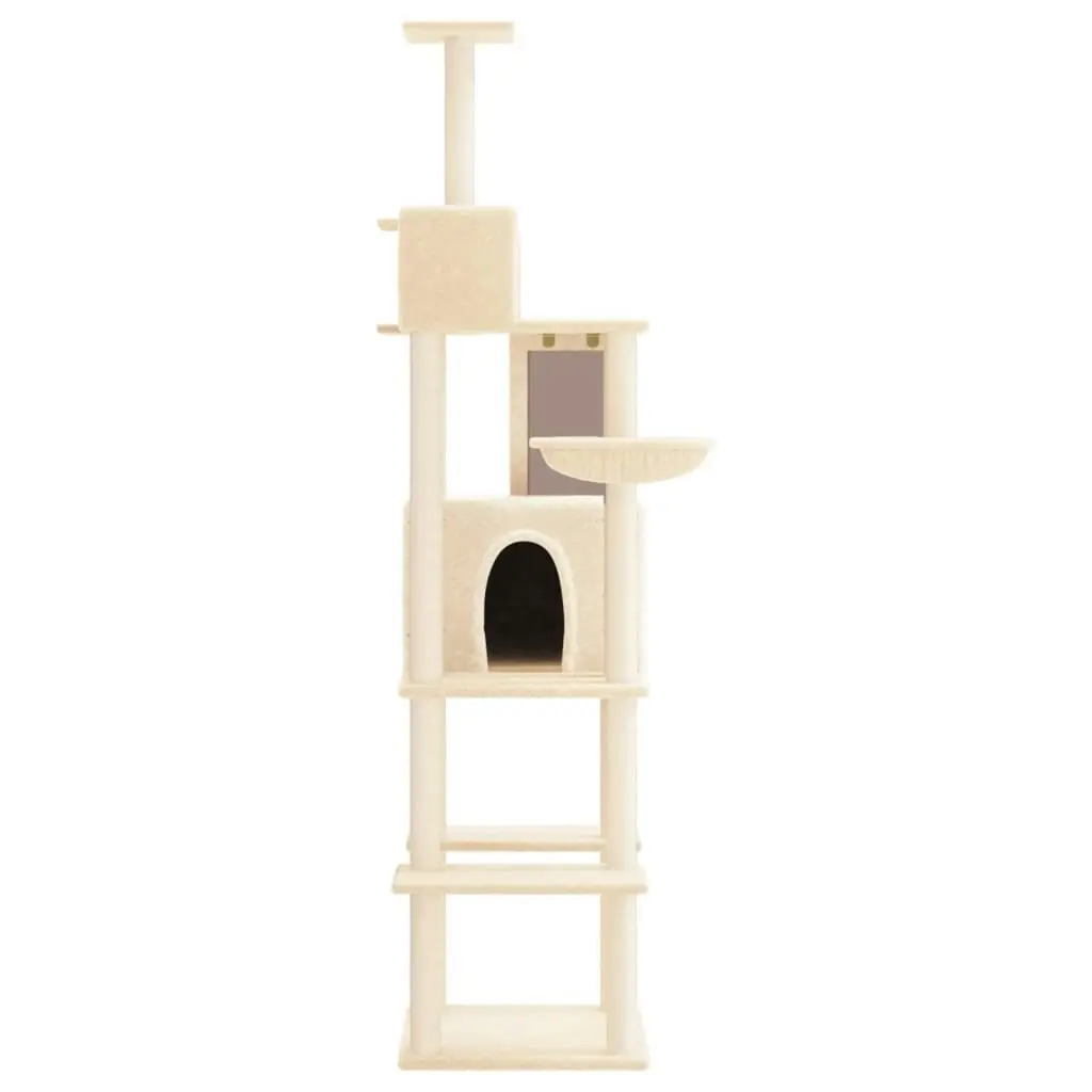 Cat Tree with Sisal Scratching Posts Cream 201 cm 171642