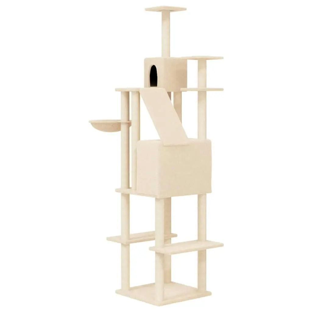 Cat Tree with Sisal Scratching Posts Cream 201 cm 171642