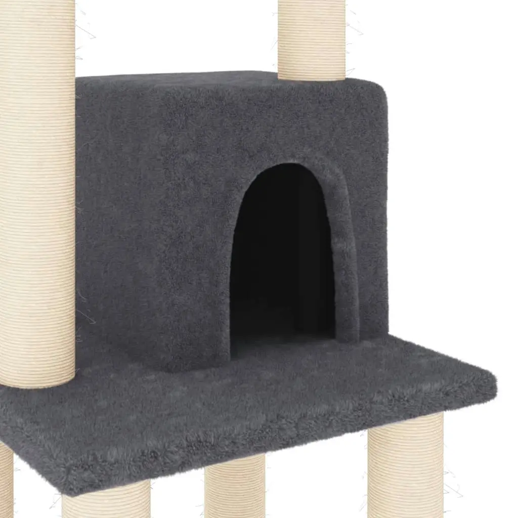 Cat Tree with Sisal Scratching Posts Dark Grey 105 cm 171468