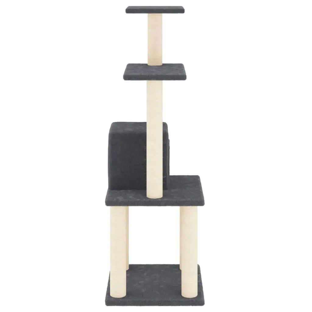 Cat Tree with Sisal Scratching Posts Dark Grey 105 cm 171468