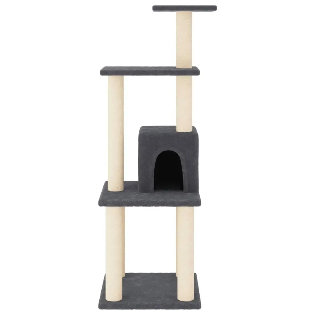 Cat Tree with Sisal Scratching Posts Dark Grey 105 cm 171468