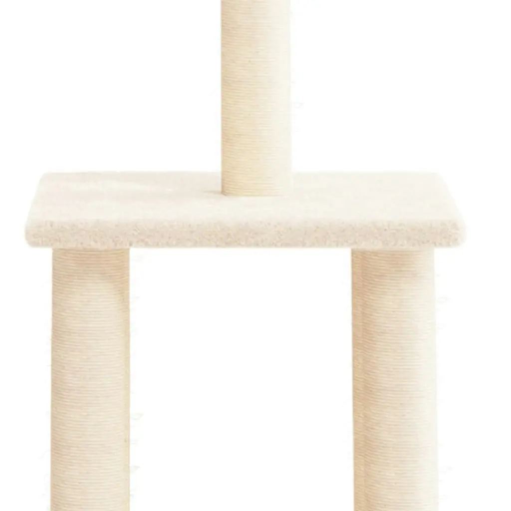 Cat Tree with Sisal Scratching Posts Cream 85.5 cm 171738