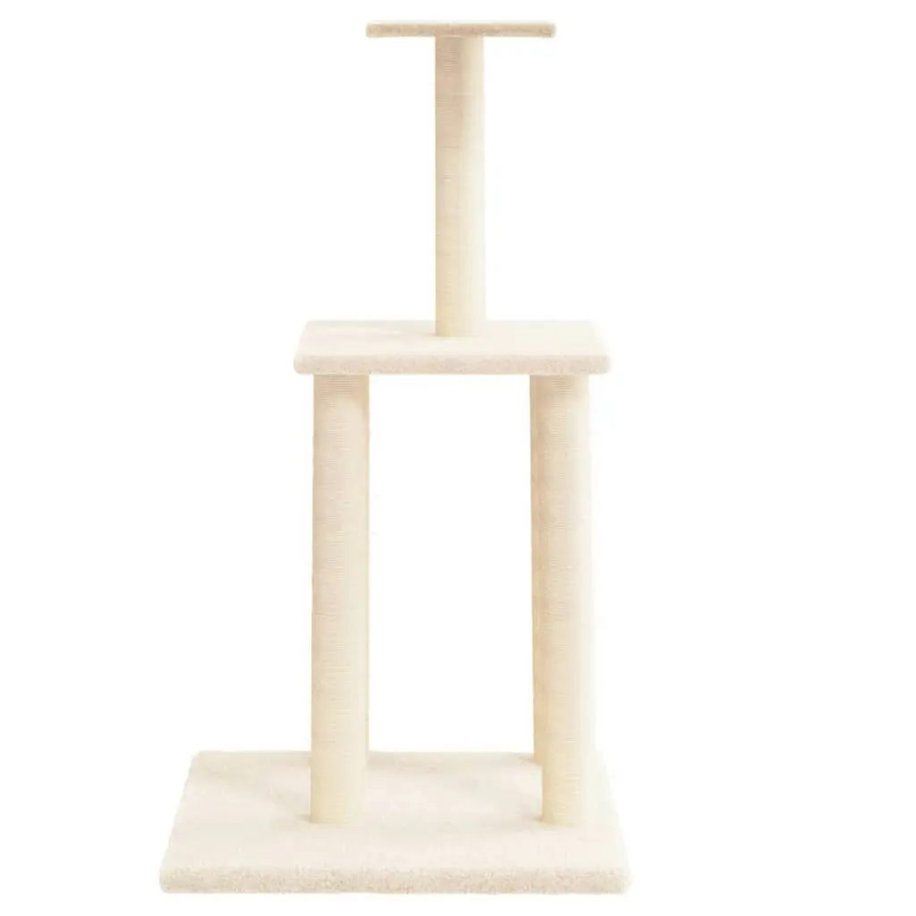 Cat Tree with Sisal Scratching Posts Cream 85.5 cm 171738