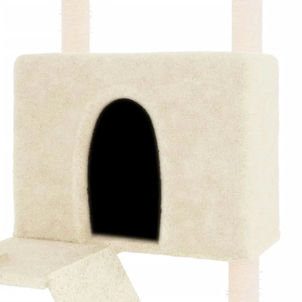 Cat Tree with Sisal Scratching Posts Cream 143 cm 171729