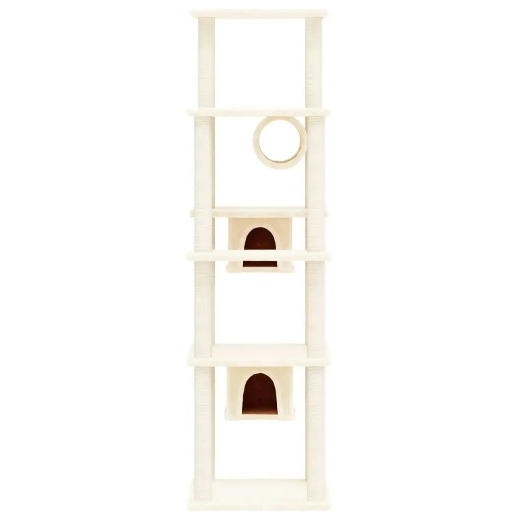 Cat Tree with Sisal Scratching Posts Cream 169 cm 171672