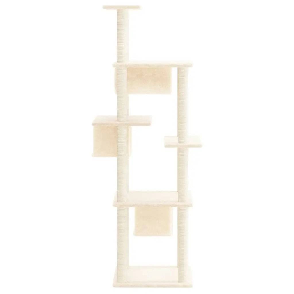 Cat Tree with Sisal Scratching Posts Cream 169 cm 171672