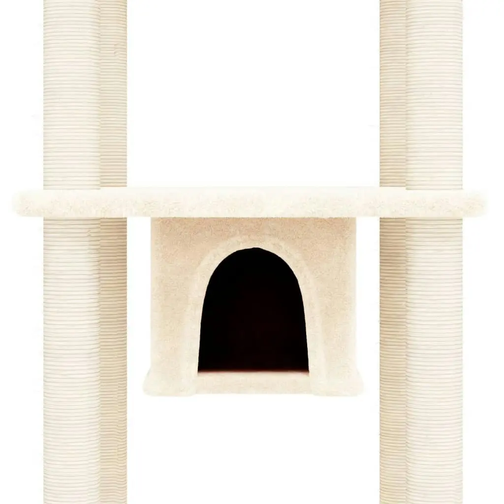 Cat Tree with Sisal Scratching Posts Cream 169 cm 171672