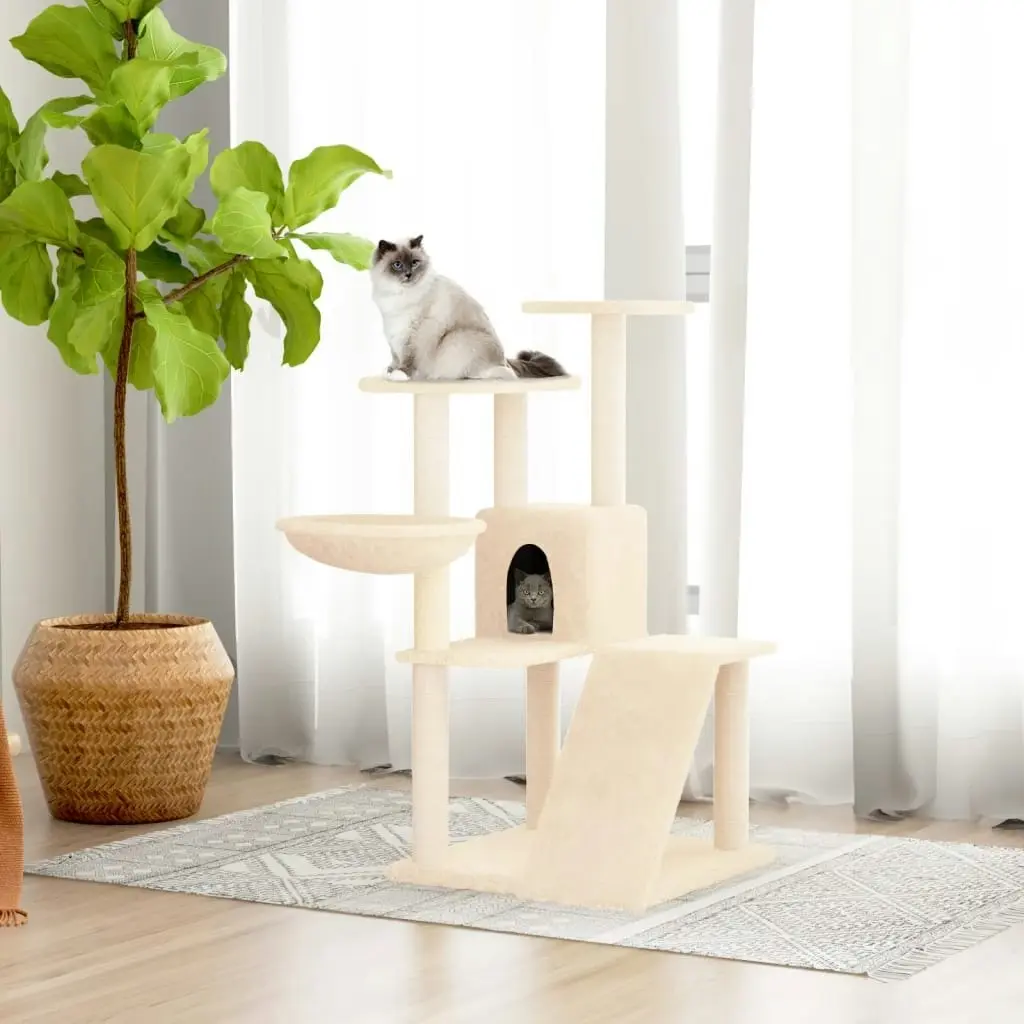 Cat Tree with Sisal Scratching Posts Cream 94 cm 171702